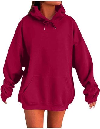 Generic Hoodies for Women Uk Casual Fashion Long Sleeve Loose Fit Pullover Sweatshirt Plain Comfort Sport Fall Winter Travel Sweatshirts sweatshirts for women