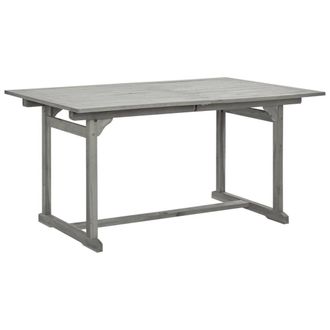 Berkfield Home Durable Garden Dining Table (150-200)x100x75 cm Solid Acacia Wood in Grey
