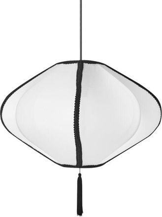 Beliani Lampada a sospensione di design moderno Plafoniera in nylon sintetico Paralume bianco Tucuro