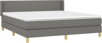vidaXL Vidaxl - Cama Box Spring Con Colch&oacute;n Tela Gris Oscuro 180x200 Cm