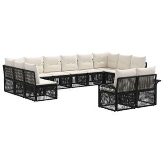 vidaXL Conjunto De Sof&aacute;s De Jard&iacute;n 12 Pcs Negro Rat&aacute;n Sint&eacute;tico Vidaxl
