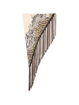 Etro Scarf Fringe Fancy Beige