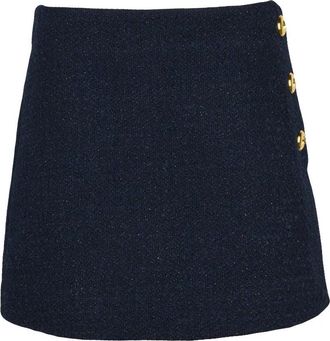 Pinko Blue Boucl&eacute; Zip Mini Skirt