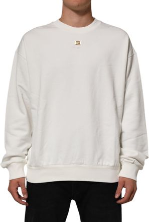 Dolce & Gabbana White DG Logo Crew Neck Sweatshirt Mens Sweater (Pre-Owned)