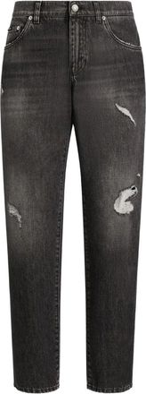 Dolce & Gabbana Jeans Effetto Consumato Con Gamba Dritta-Uomo