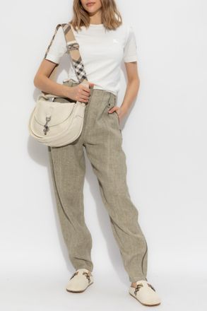 Burberry T-shirt With Embroidered Logo, Womens, White