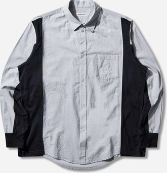 Undercover Men s Paneled Cotton Shirt Navy Stripe