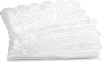 Emma Barclay Damask Rose - Jacquard Napkins in Wine - White - Emma Barclay | TJ Hughes