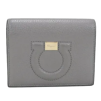 Ferragamo Gray Leather Wallet (Bi-Fold) (Pre-Owned)
