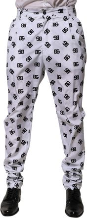 Dolce & Gabbana White Logo Cotton Skinny Denim Trouser Mens Pants