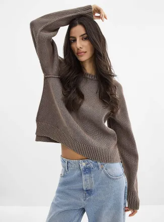Free People Womens Spring Street inverted seam washed sweater