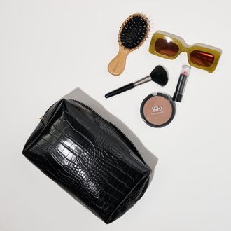 Urban Expression Croc Chic Cosmetic & Travel Organizer Pouch in Black at Nordstrom