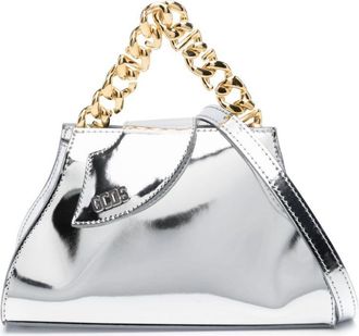GCDS Comma faux-leather crossbody bag - women - Polyurethane - One Size - Silver
