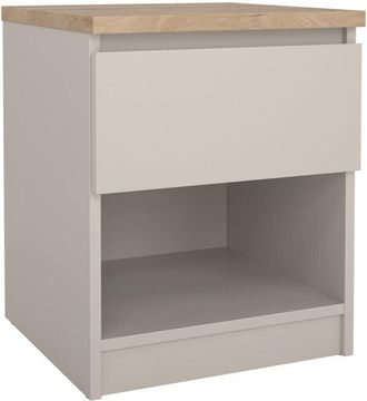 Dmora Dmora - Mesita de noche Solantra, cómoda baja con 1 cajón, mesita de noche compacta y funcional, 40x40 h50 cm, Beige
