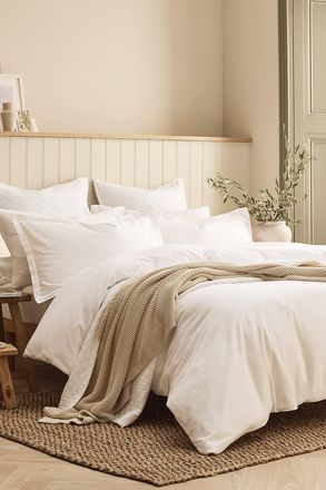 Christy Flannel Marl Super Soft Brushed Cotton Duvet Sets in White | Size: King