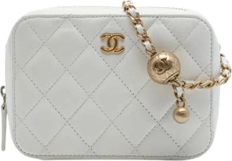 Chanel Pre-owned Camera Bag - Dames - Vintage Mini Tas - Wit - ONE Size - Leer - Vintage