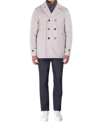 Moorer Bolgi Le Down-Filled Peacoat In Stone
