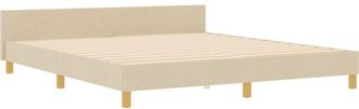 vidaXL Estructura De Cama Tela Crema 180x200 Cm Vidaxl