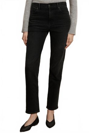 Veronica Beard Leah Straight-Leg Jean In Washed Onyx