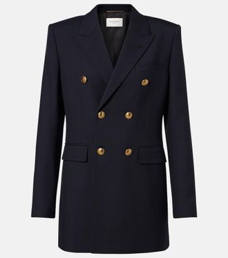 Saint Laurent Double-breasted wool gabardine blazer