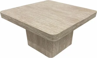 Oviala Mesa de centro cuadrada de 80 cm con aspecto natural