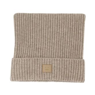 Acne Studios Accessories, unisex, Beige, ONE SIZE, Face Logo Square Beanie