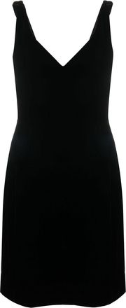 Emporio Armani V-neck sleeveless dress - women - Fabric - 40 - Black