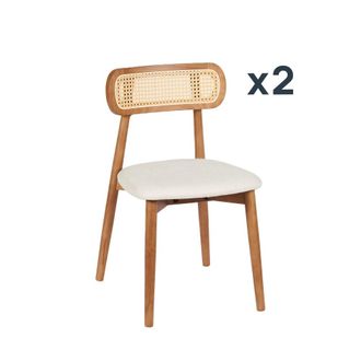 Klast Packs 2 sillas madera nogal 47 cm x 80 cm cm