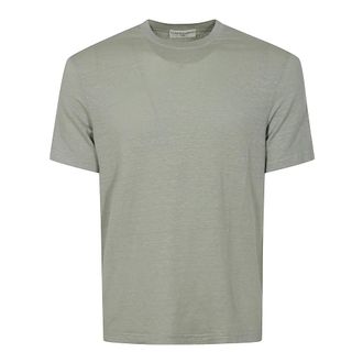 FILIPPO DE LAURENTIIS T-Shirts, male, Green, Size: XL Linen T-shirt, half sleeves