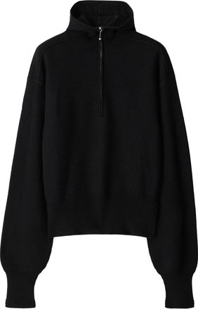 Burberry Black Half-Zip Wool Sweater - Mens - Wool