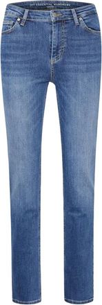MY ESSENTIAL WARDROBE Klassieke Straight Fit Jeans met Blauwe Wassing - Dames - Skinny Jeans - Blauw - W26 L32 - Katoen - Jeans