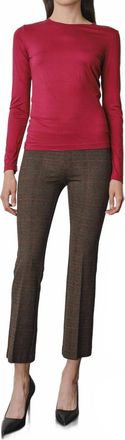 Avenue Montaigne Leo Flare Cut Pants In Glen Check