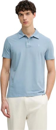Trussardi Polo Regular Fit in Piquet Tecnico - Heren - Polos - Blauw - M - Katoen - Tops