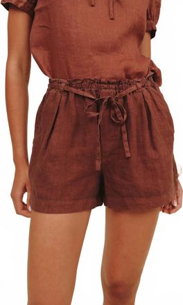 Bella Dahl Double Pleat Tie Short In Sea Glass Brown