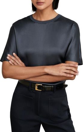 Reiss Lena Dolman Sleeve Silk Top in Blue at Nordstrom, Size 14 Us