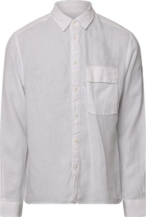Belstaff Mens Garment Dyed Linen Scale Shirt in White - Size X-Large