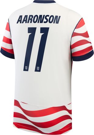 Nike Brenden Aaronson USMNT 2026 Stadium Home Nike Mens Dri-FIT Soccer Jersey in White | NN203993609-USM
