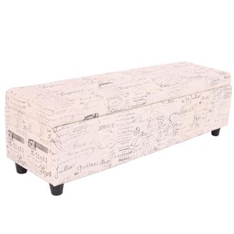 Hhg Hhg - Ba&uacute;l Kriens, Banco, Tela/textil, 45x114x45cm Certificado Mvg, Letras, Crema