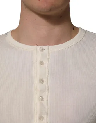 Dolce & Gabbana Henley Pullover Sweater - White