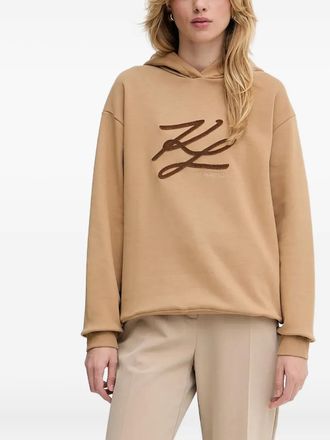 Karl Lagerfeld Hoodie met geborduurd logo - Beige