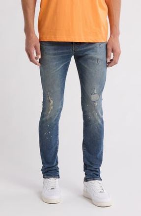 Purple Distressed Skinny Jeans in Torn Dk Indigo Paint at Nordstrom Rack, Size 40