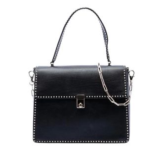 Valentino Pre-owned Studded Satchel - Dames - Pre-owned - Zwart - Maat: ONE Size Leer