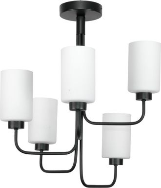 OEM L&aacute;mpara De Techo Cl&aacute;sica Negra Con Pantallas De Cristal Blanco 15-420 Jastar