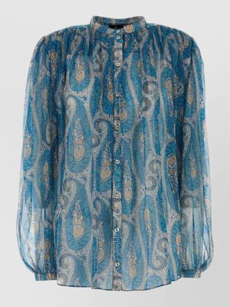 Etro silk paisley print pleated blouse