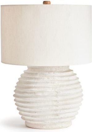Napa Home & Garden Marley Cream Large Linen Bell Shade Table Lamp 24 in White at Nordstrom