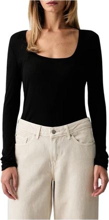Patrizia Pepe Maglia a Maniche Lunghe Sovrapposta - - Tops - Donna - Nero - L