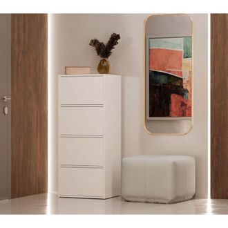 Topeshop C&oacute;moda Alma Mueble Blanco 4 Puertas 4 Estantes