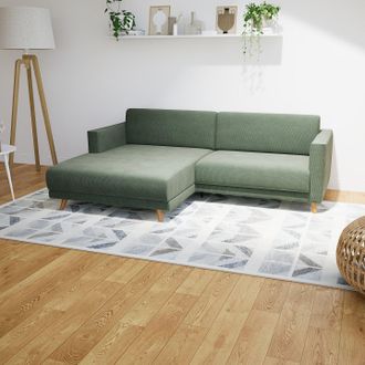 MYCS Ecksofa Waldgrün - Flexible Designer-Polsterecke, L-Form: Beste Qualität, einzigartiges Design - 225 x 75 x 162 cm, konfigurierbar