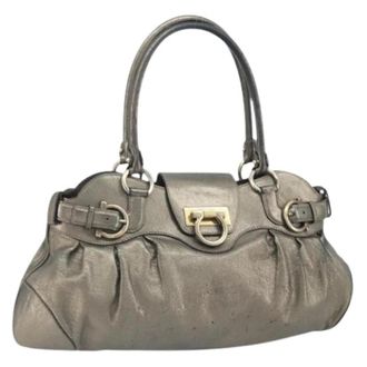 Ferragamo Pre-owned Handbags, female, Yellow, Size: ONE SIZE Pre-owned Leather Handbag