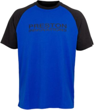 Preston Innovations Lightweight Blue Raglan T-Shirt, Medium, Match Fishing T-Shirt, Relaxed Fit, Freedom of Movement, Lightweight 160gsm Cotton, Code P0200585